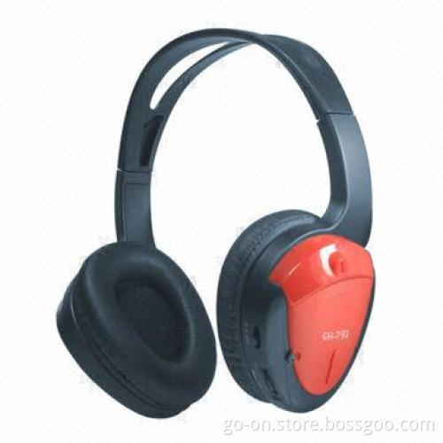 VHF Wireless Headset for Home Audio Use, with FM Radio, Adjustable Headband and Microphone Function
